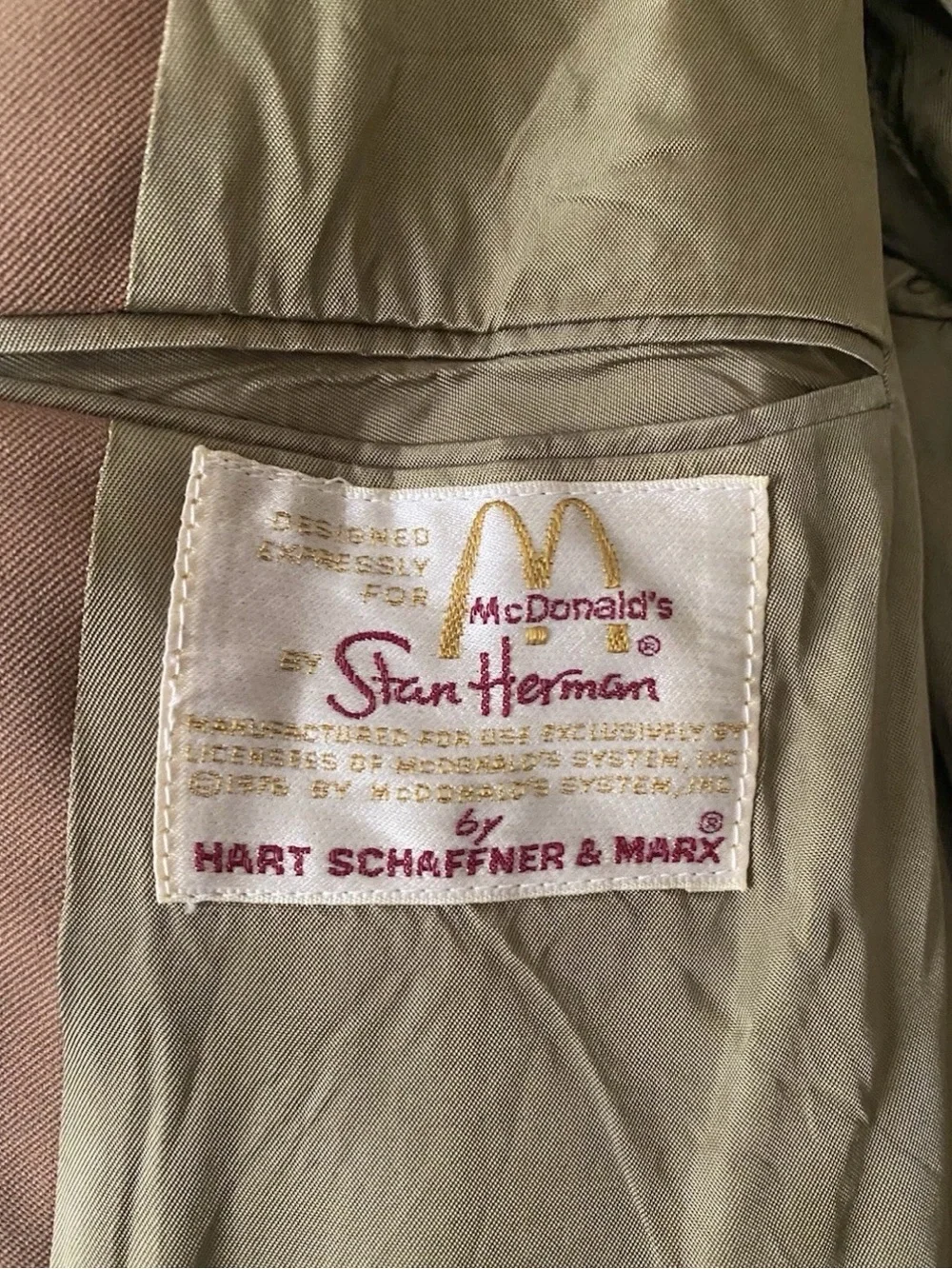 Vintage McDonald's Brown Blazer with Yellow Arches